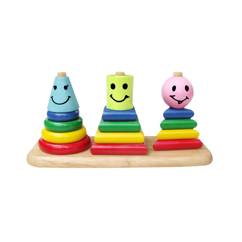 Đồ chơi gỗ Bộ xếp hình 3 trụWinwintoys 62072
