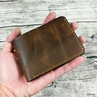 Ví nam mini, ví nam da bò thật handmade-Orchid