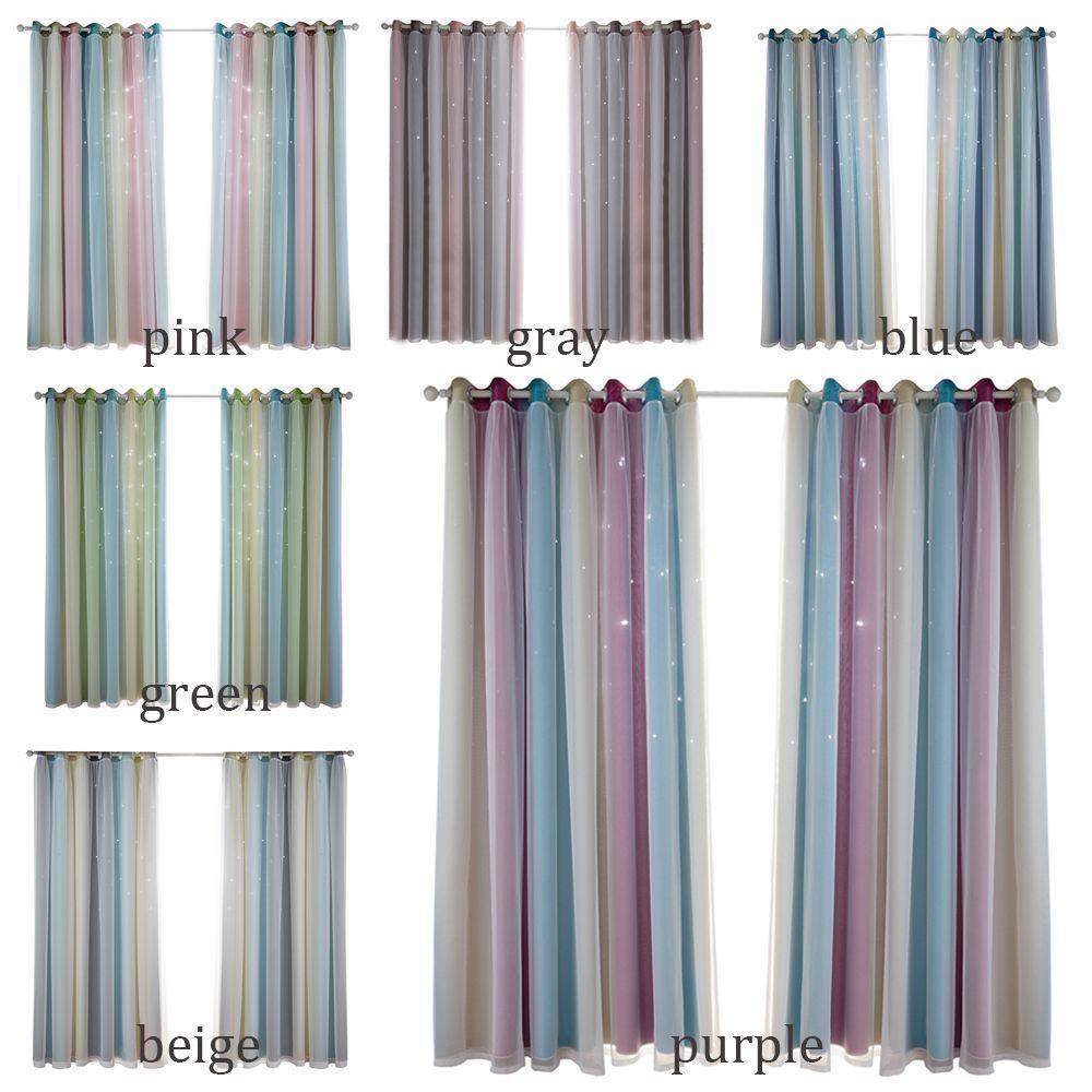 Rèm Cửa Sổ 1 Lớp Họa Tiết Ngôi Sao Trang Trí Phòng Ngủ