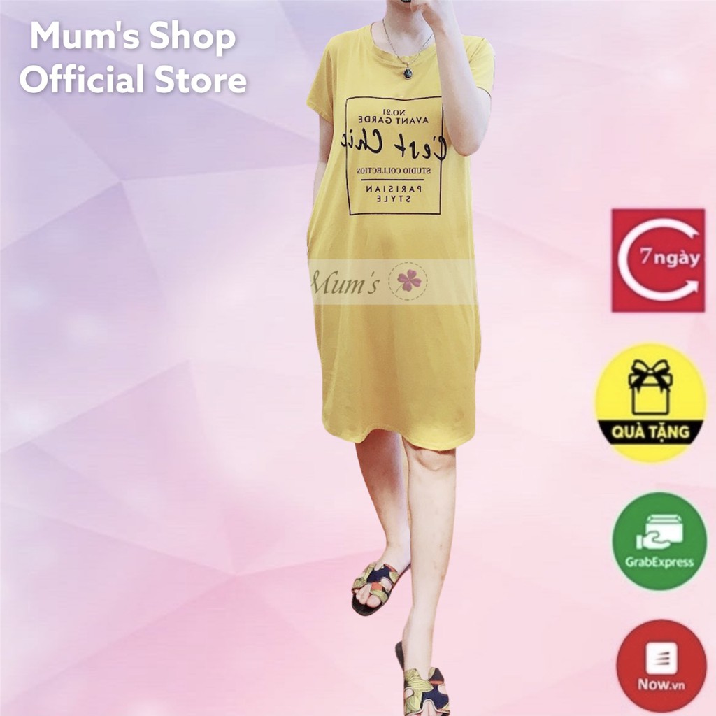ĐẦM BẦU FREESHIP Vải cotton suông chữ Cert Chic Váy bầu thiết kế