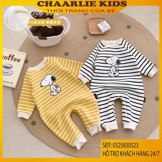 Body Kẻ Có Hình Thú Cho Bé - Bộ Liền Thân Hàng Quảng Châu Chất Nỉ Bông Dày Dặn Từ 4-15kg Chaarlie Kids