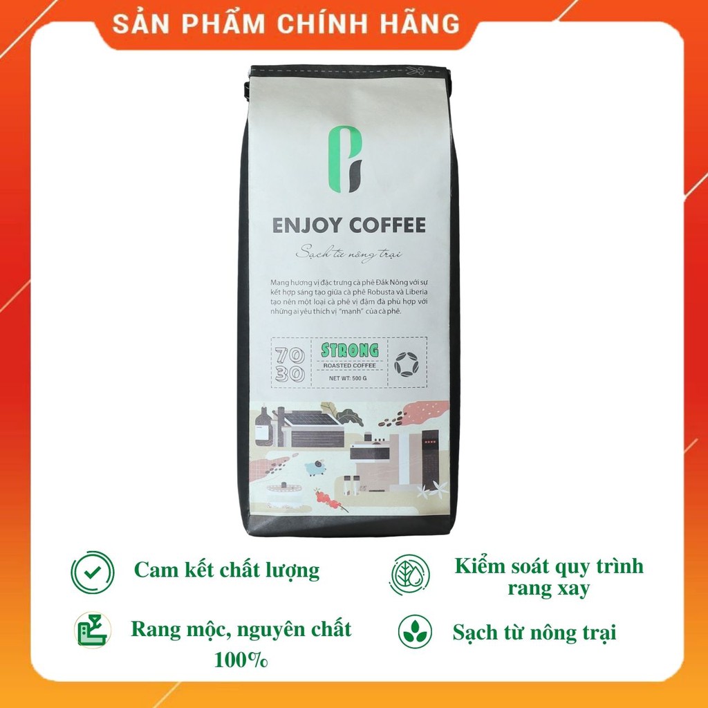 Cà phê nguyên chất rang mộc Strong ENJOY COFFEE (500g)