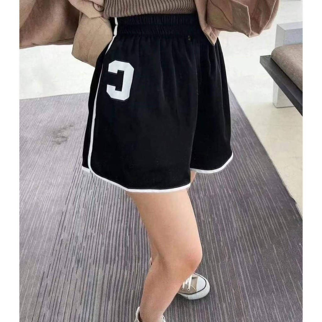 Quần đùi nữ ống rộng VIETSTAR quần short unisex cạp chun viền co giãn chất thun cotton mát | BigBuy360 - bigbuy360.vn