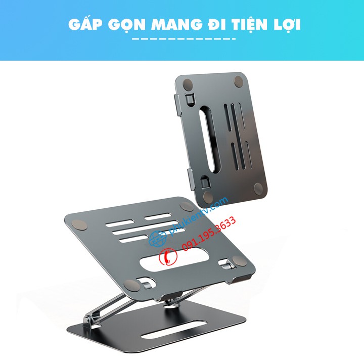 Giá đỡ laptop tablet bằng nhôm  P43 / P43S 11 - 17.3 Inch - Đế tản nhiệt nâng Macbook - máy tính bảng - Ipad