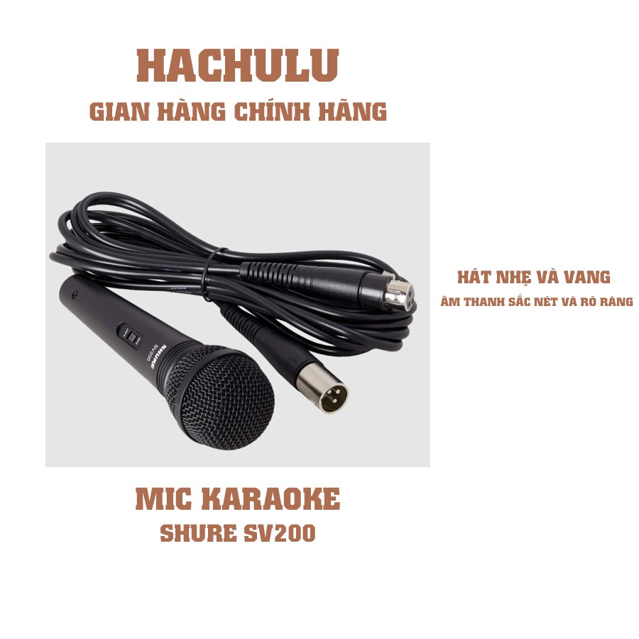 Micro Shure SV200-Q-X - Hàng chính hãng - Micro dùng cho  karaoke & thu âm đa năng có dây của Shure chất lượng cao