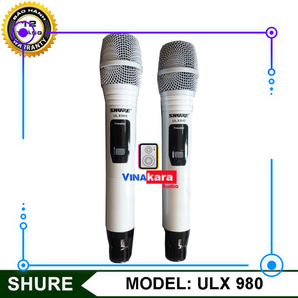 MICRO KARAOKE KHÔNG DÂY SHURE ULX 980 PRO - HÀNG NHẬP LOẠI 1 + Tặng kèm chống lăn micro cao cấp