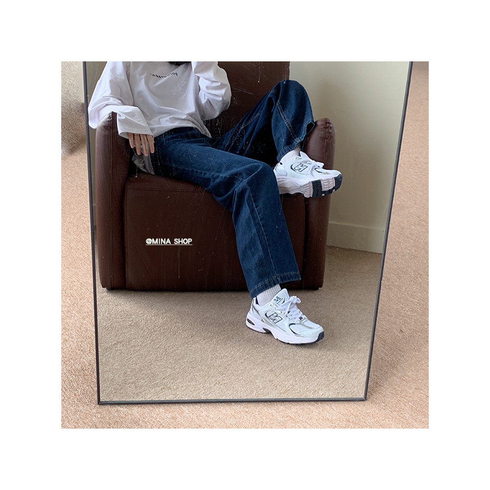 Quần Jean Nữ Dáng Suông Baggy Cạp Lưng Cao Trơn Chất Bò Dày Dặn Màu Xanh Đậm Trơn 230XT | BigBuy360 - bigbuy360.vn