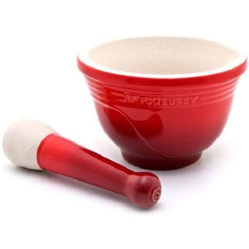 Bộ Chày Cối Lecreuset Mortar &amp; Pestle Cerise 300ml [Nhập Đức]
