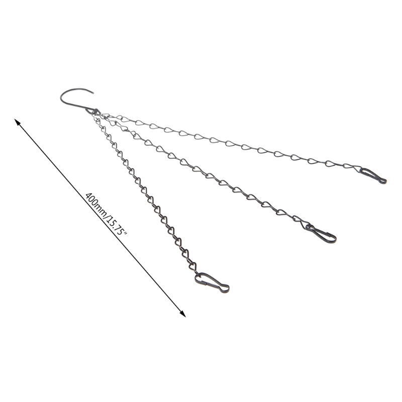 Bộ dây xích 3 móc treo giỏ hoa phụ kiện thay thế trang trí nội thất