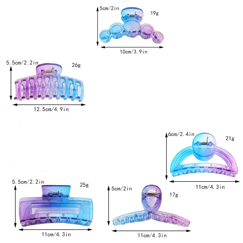 Kẹp tóc hình cá mập màu gradient trong suốt phong cách Hàn Quốc MIHAN1