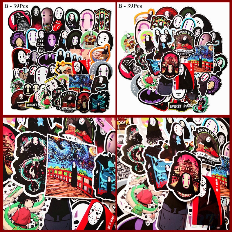 ❉ No Face Man - Series 01 Anime Stickers ❉ 1Set Miyazaki Hayao Spirited Away Fashion DIY Doodle Decals Stickers（A-12Pcs；B-39Pcs）