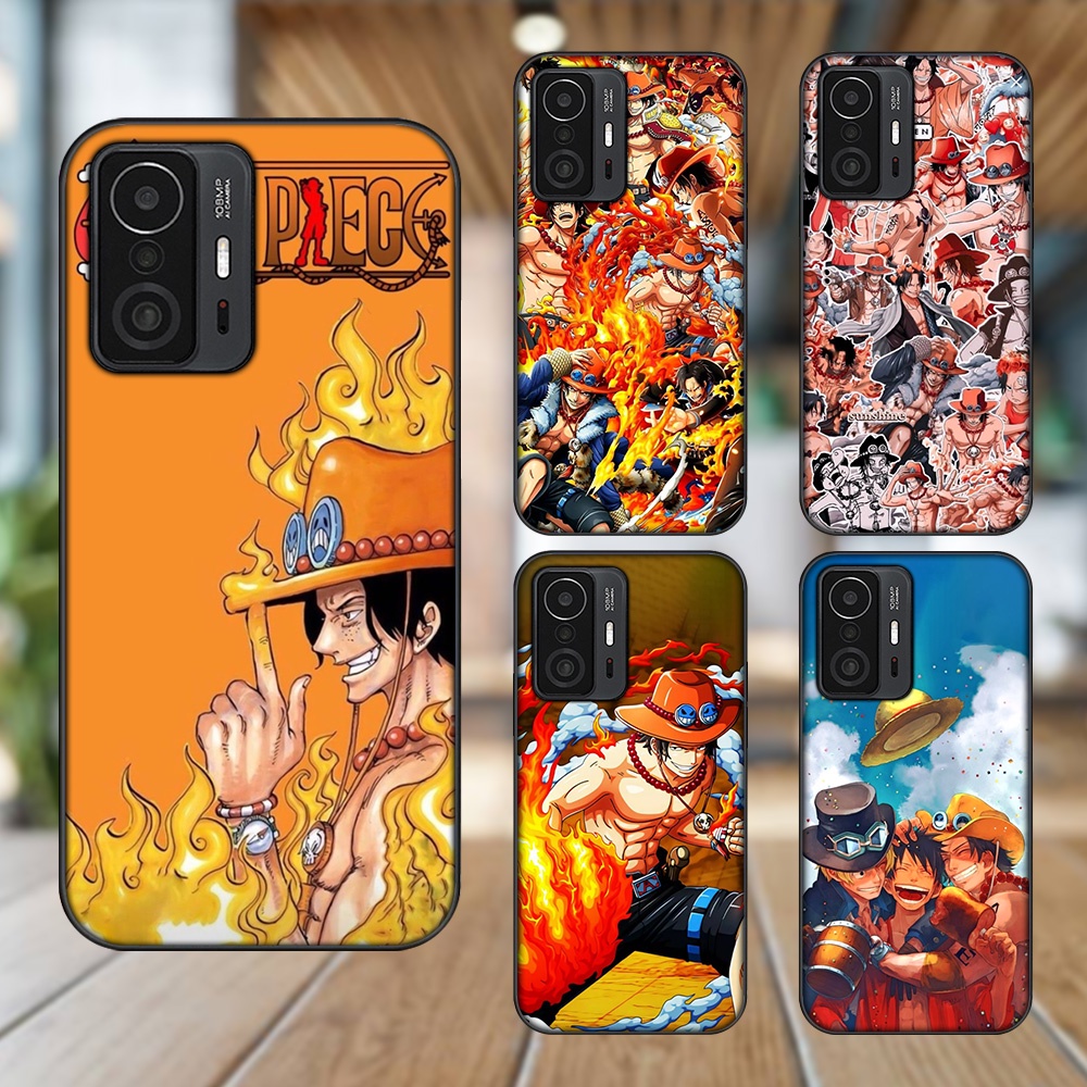 Ốp lưng Xiaomi 11T viền đen in hình Ace One Piece