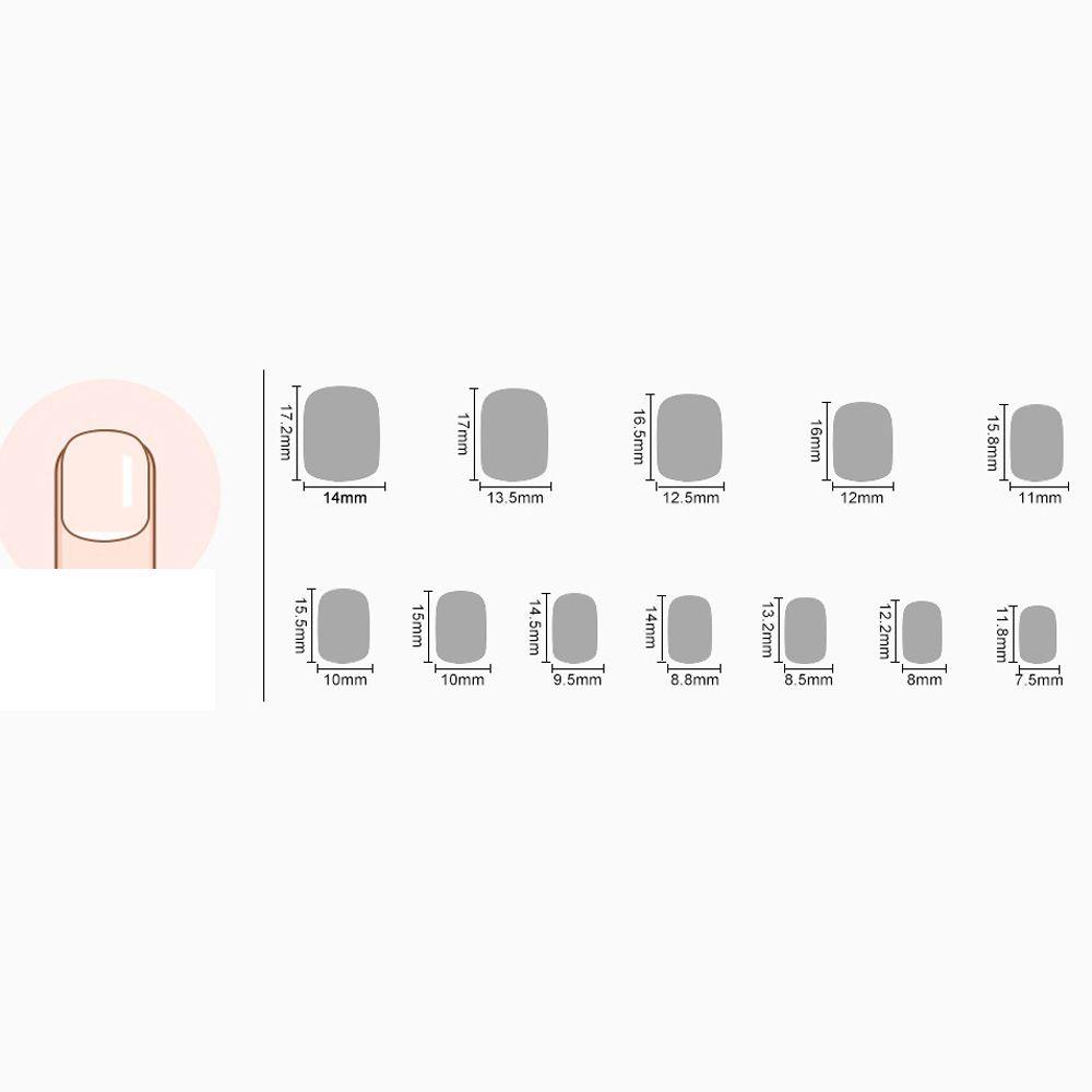 Bộ Móng Tay Giả Ngắn Họa Tiết Gấu Trúc / Hoa Chấm Bi Phong Cách Nhật Bản