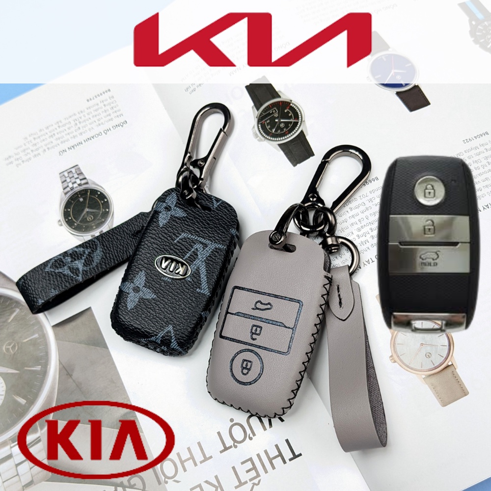 Bao Da chìa khoá Kia Seltos,Kia Cerato,Kia Sorento,KiaRio,Kia Soluto,Bọc chìa khóa Kia SeltoSs (KMK3  móc D)