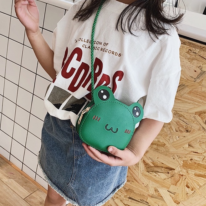 Túi Đeo Chéo Nhỏ Xinh In Họa Tiết Hoạt Hình Dễ Thương Phong Cách Hàn Quốc Cho Bé Gái