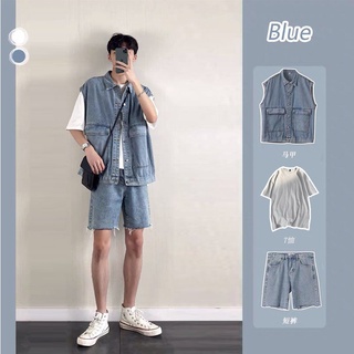 ▫✧❣Bộ đồ denim nam thời trang