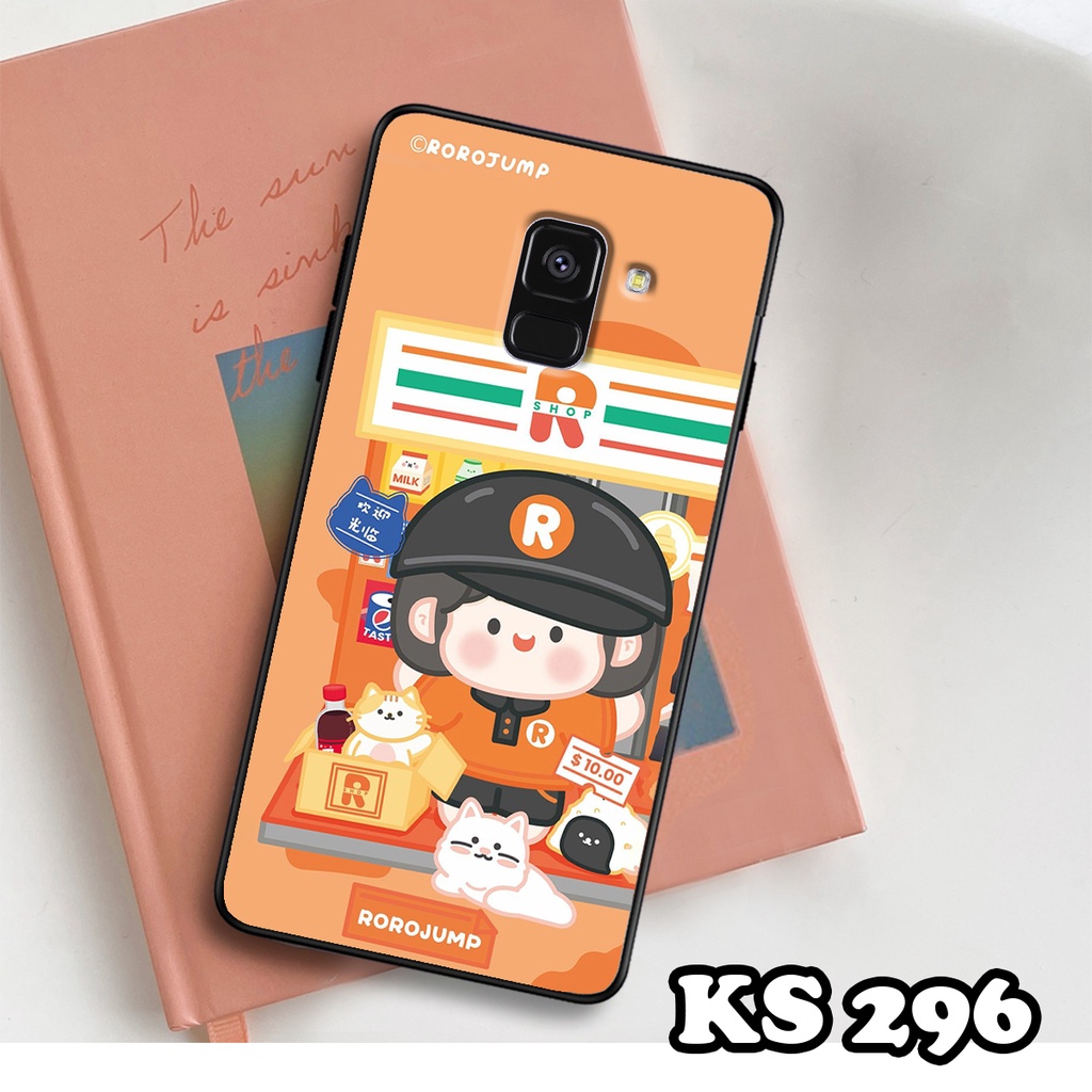 Ốp lưng Samsung A8 2018 - A8 Plus - A8 Star - Ốp Samsung in hình Ngân hà &amp; Roro Jumb - Lưng nhám viền TPU