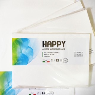 Giấy Vẽ Màu Nước Happy 300g Túi 10 Tờ (HÀNG CÓ SẴN)