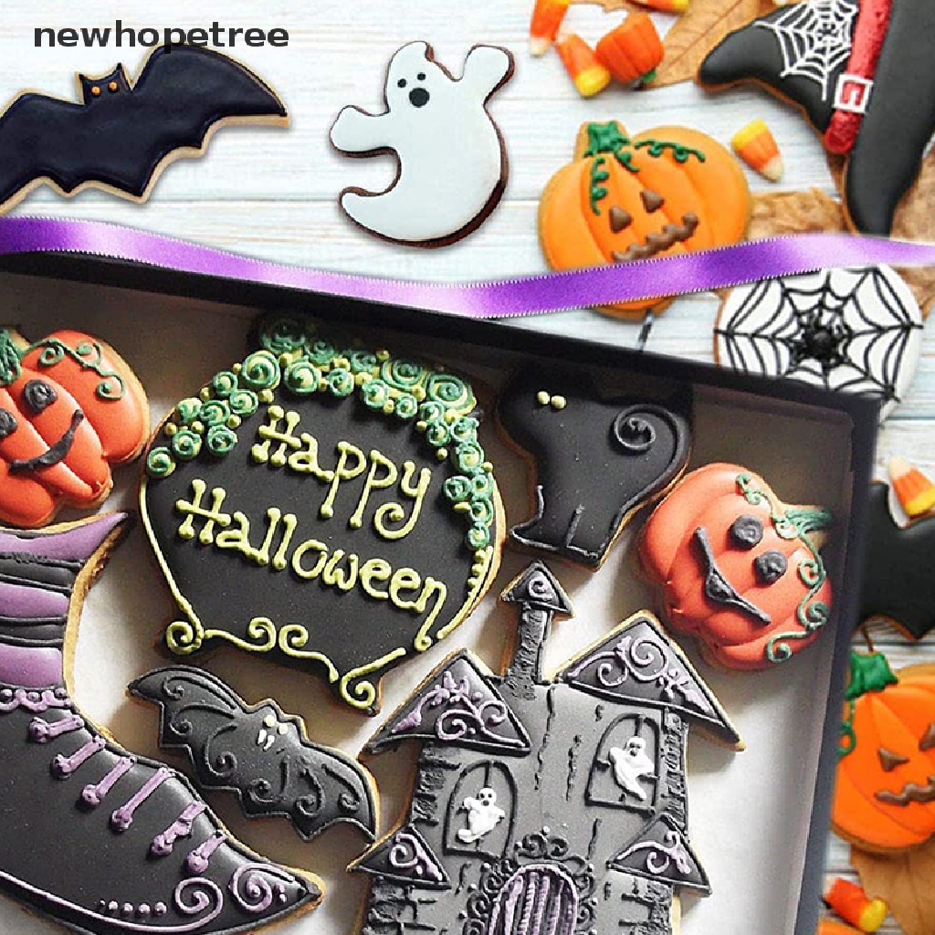 newhopetree 2021 New 7 Pieces Halloween Style Cookie Cutters Cookie Moulds Metal Cutter OIK