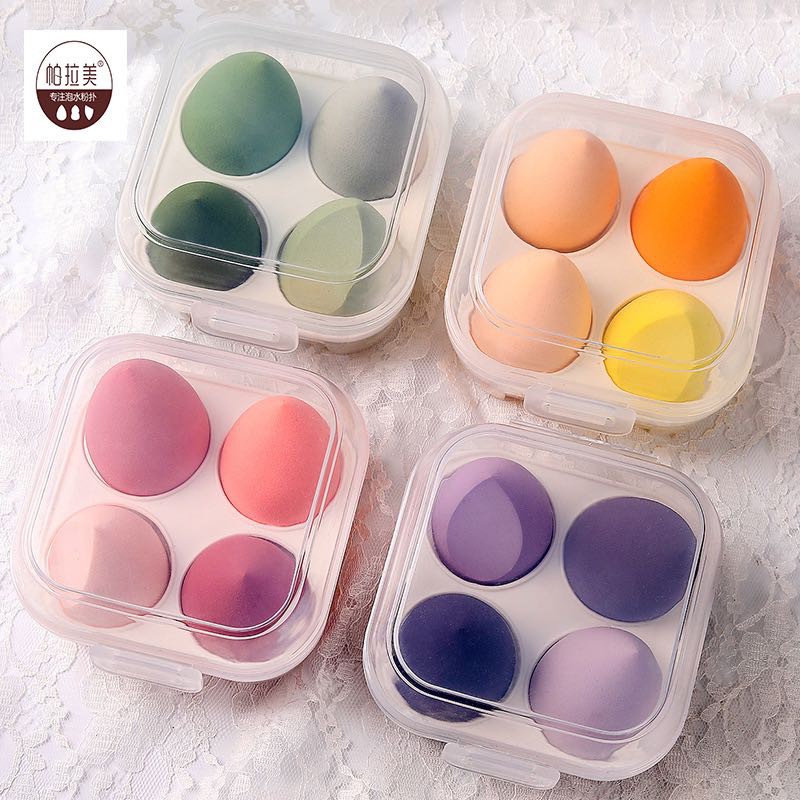 Hộp 4 bông mút tán nền cao cấp hộp nhựa