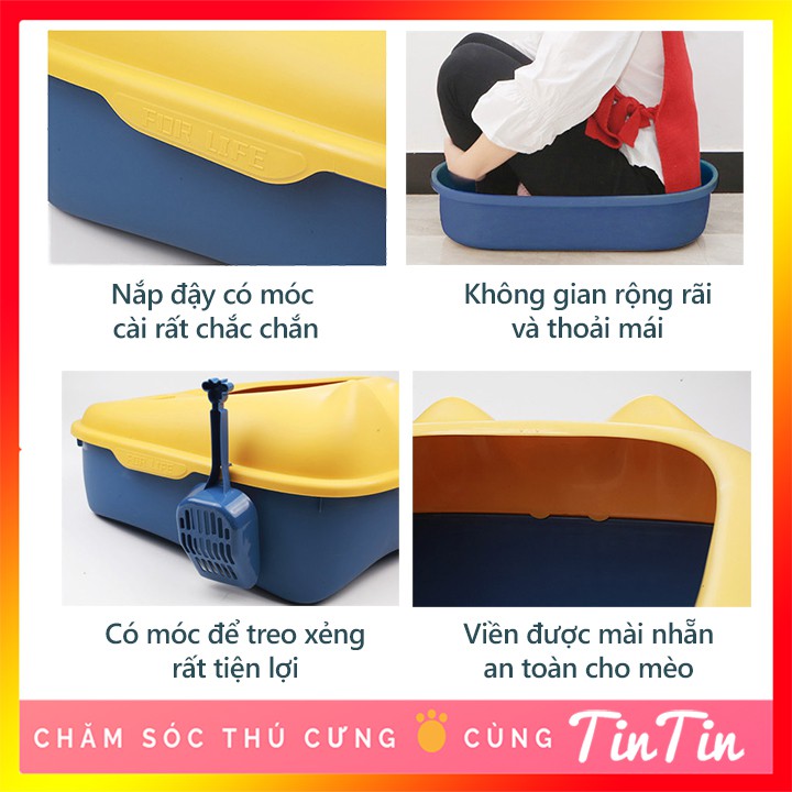 Khay Vệ Sinh Cho Mèo Kèm Xẻng - Chậu đựng cát vệ sinh cho mèo #Tintin Pet Store