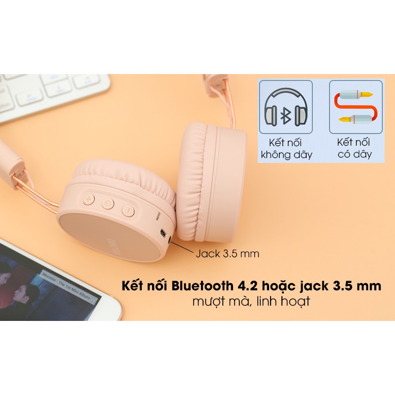 Tai nghe chụp tai bluetooth tai nghe chùm đầu không dây cho điện thoại máy tính Mozardd K8 Headphone chính hãng