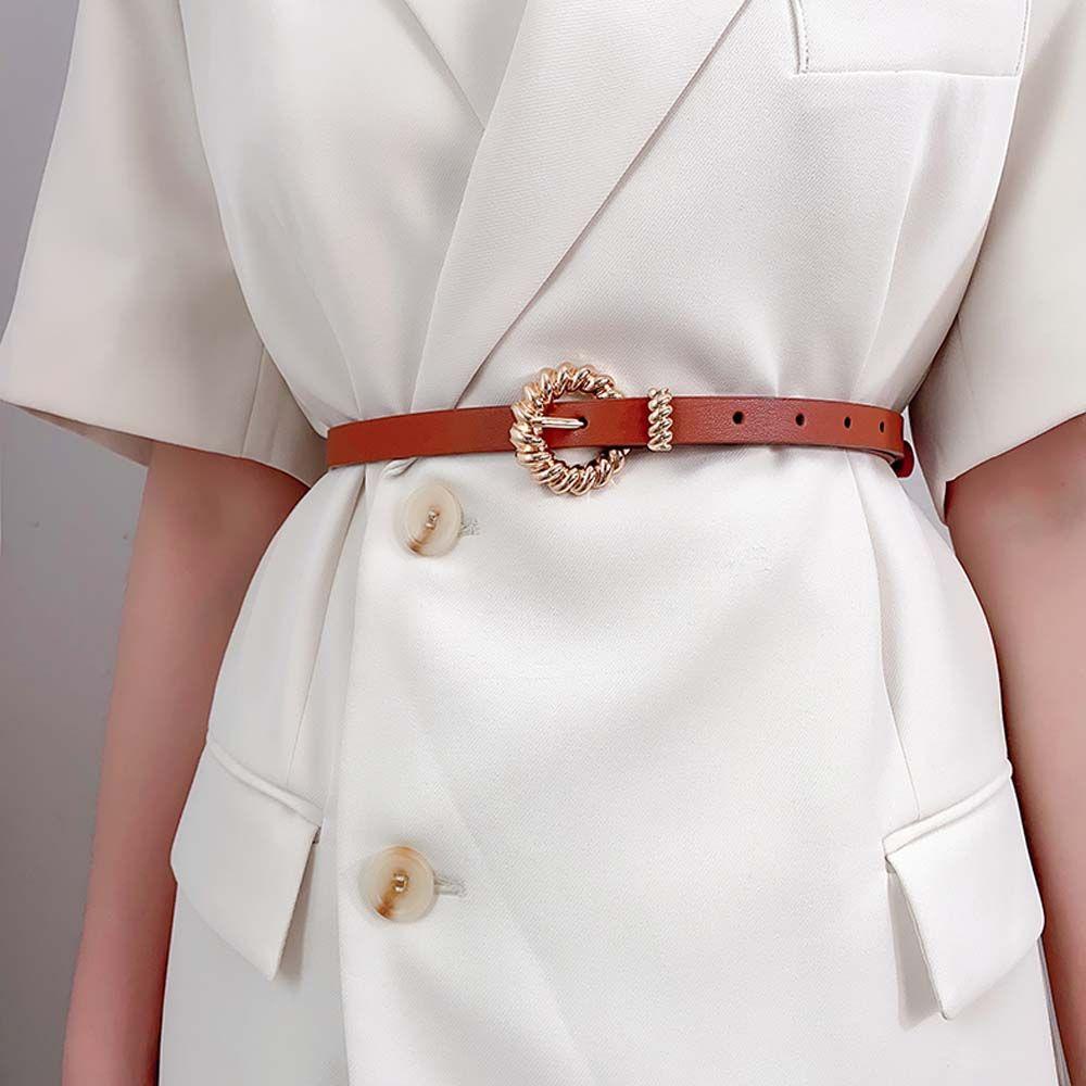 Thắt Lưng Da PU Mỏng Phối Lỗ Thời Trang Dân Tộc Hàn Quốc Cá Tính MXGOODS