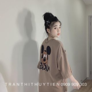Áo thun tay lỡ mickey form rộng