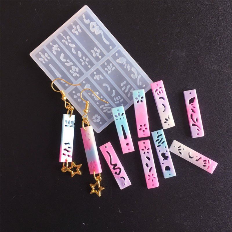 Bộ 2 Khuôn Làm Trang Sức Bông Tai / Trâm Cài Tóc Bằng Nhựa Resin Kiểu Cổ Điển