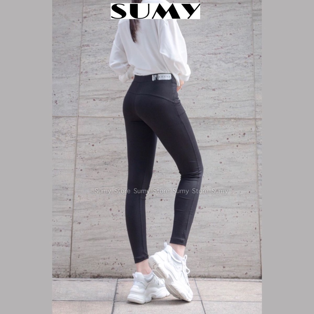 Quần legging dài biker chất dày mịn ko cắn chỉ  co giãn 4 chiều legging lửng nữ cạp cao chống xoắn SUMY STORE