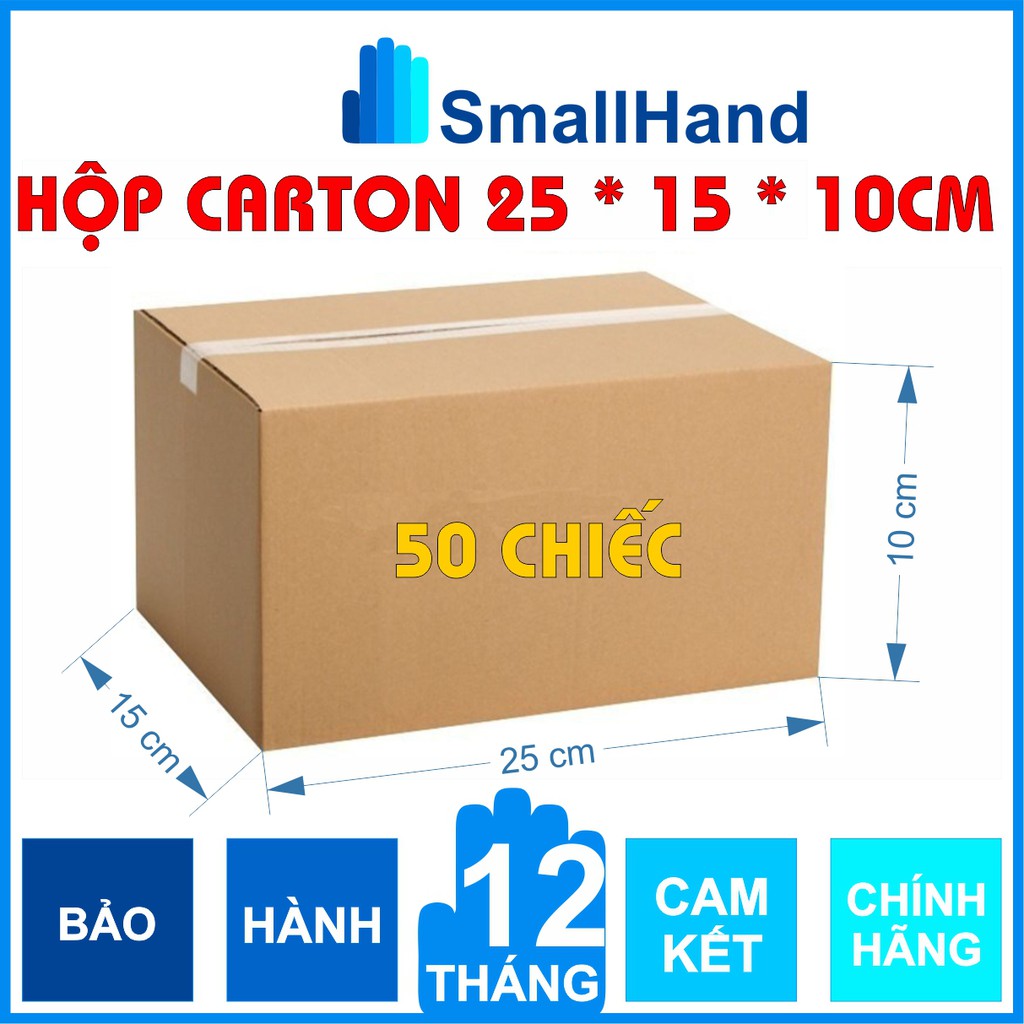 [ 50 chiếc ] Hộp carton KT: 25cm x 15cm x 10cm