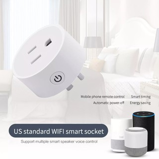Ổ cắm thông minh wifi ac 10a, 90-265v, điều khiển từ xa bằng điện thoại qua app. dohome. tương thích với, siri, alexa, g