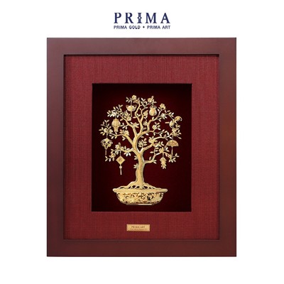 Tranh treo tường Mỹ Nghệ Phủ Vàng 24K PRIMA ART - Cây Bát Bảo - Size 29x25cm - CGS-0466-05