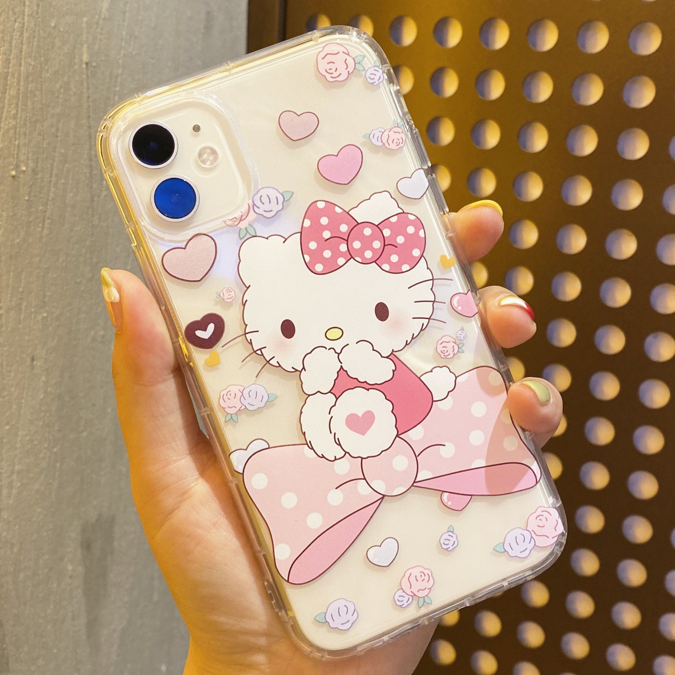 Cute iPhone 7 8 Plus 7+ 8+ X XS XR 11 11Pro 12 Mini 12Mini Pro Max XSMax SE 2020 insta Style Casetify Tide Brand Cute Hello Kitty Receipt Label Ticket Lens Protection Flexible Soft Silicone TPU Case Cover Anti-Drop Casing