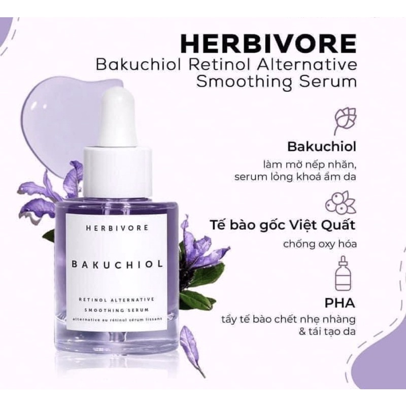 serum chống lão hóa Herbivore bakuchiol retinol thực vật trẻ hoá da không gây sạm da