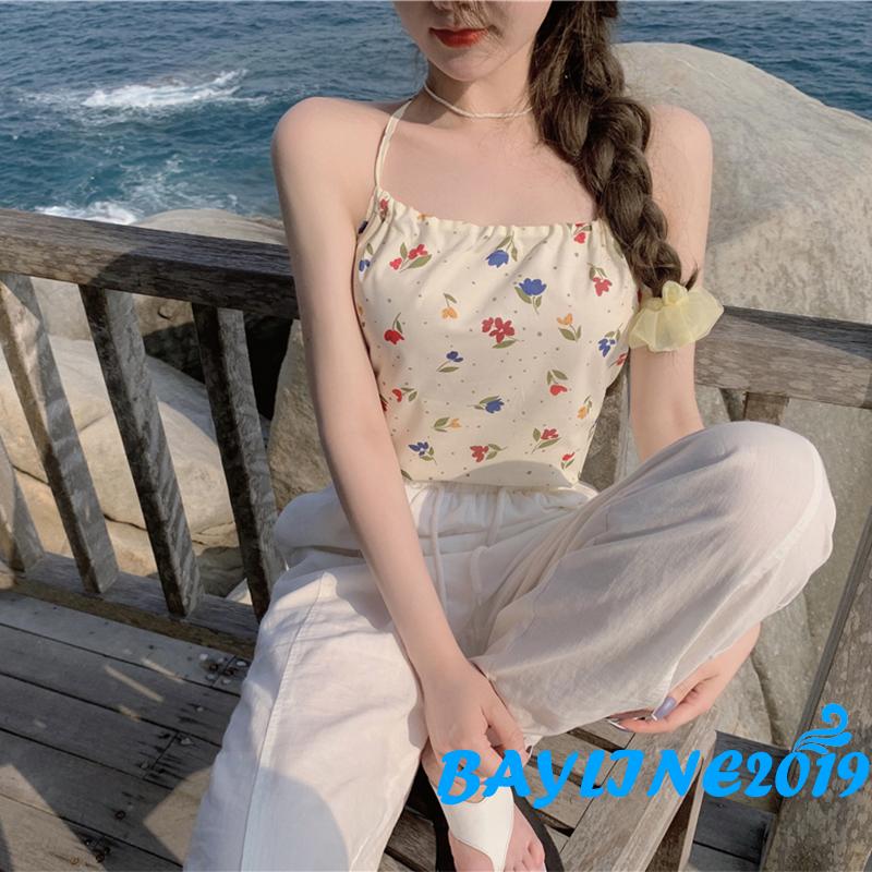 Áo Lửng Hai Dây Họa Tiết Hoa Quyến Rũ Dành Cho Nữ | BigBuy360 - bigbuy360.vn