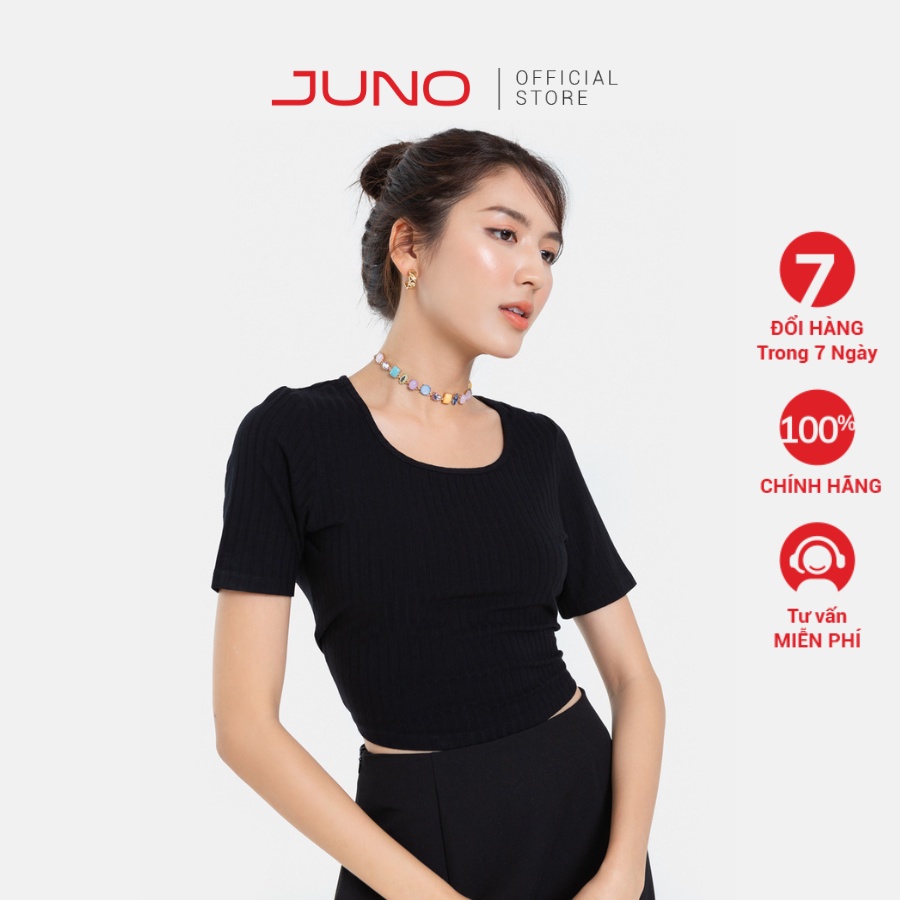 Áo Thun JUNO Croptop Cổ Vuông JNATH017