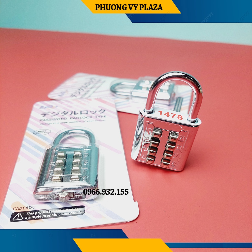 Ổ Khóa Số Bấm 8 Số 40mm Chuyên Khóa Tủ, Vali, Túi Xách, Cao Cấp