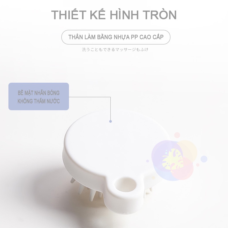 Lược Gội Đầu Massage Silicon Giúp Mát Xa Da Đầu Giảm Rụng Tóc Kích Thích Mọc Tóc