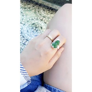 Nhẫn tỳ hưu kimm tiềnn bạc ta, đính đá