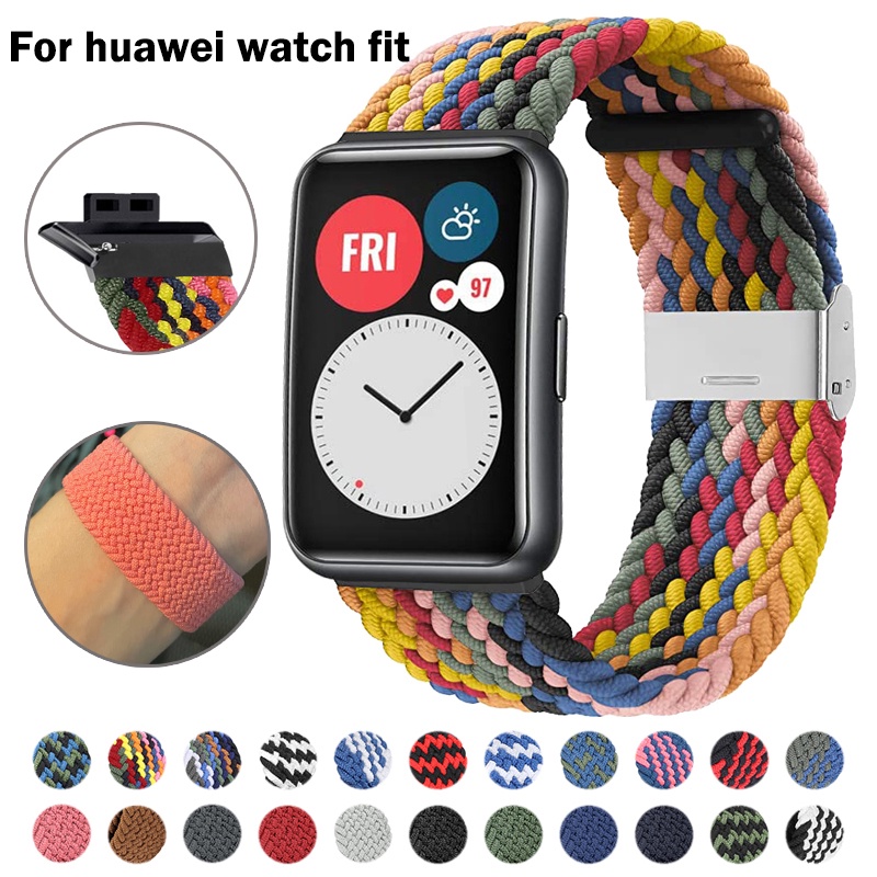 Dây Đeo Thay Thế Bằng Nylon Bện Có Thể Điều Chỉnh Cho Huawei Watch Fit 2