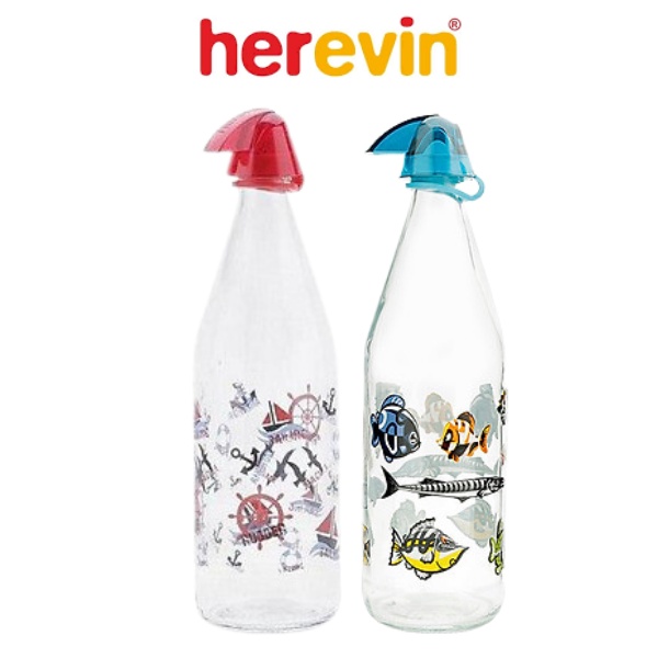 Bộ 3 Chai Nước Thuỷ Tinh Herevin Decor 1L - HECH111601-205 [GIAO MÀU NGẪU NHIÊN]