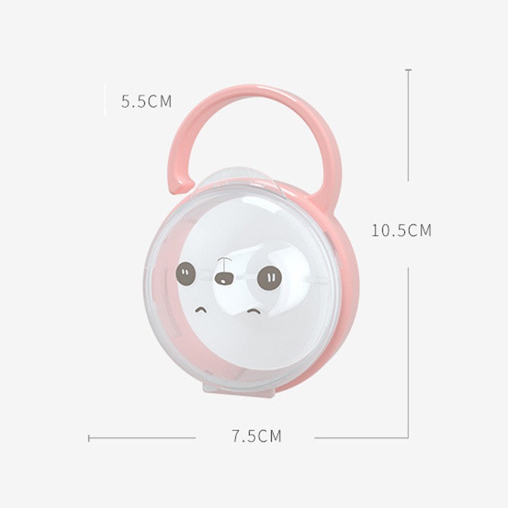 Hộp đựng ti giả, núm ti cho bé trong suốt, có móc treo