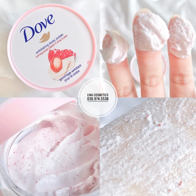 Tẩy Da Chết Body Dove Exfoliating Body Polish Hương Lựu Đỏ Kiwi
