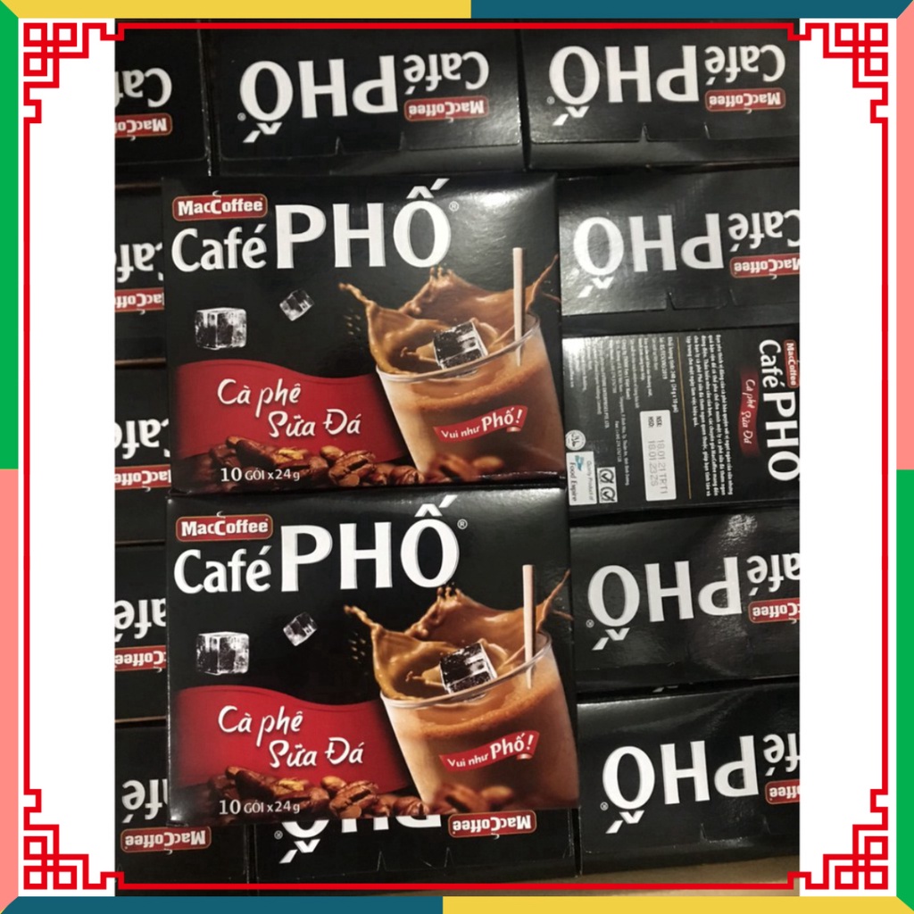 (HOT LIKE) Cà phê Phố Sữa Đá hộp 10 gói x 24g