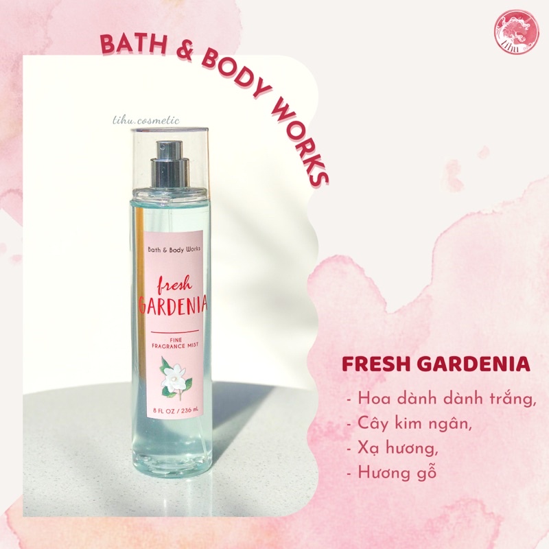 Top 5 xịt thơm body mist hương hoa Bath &amp; Body Works