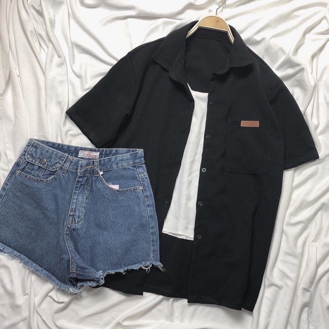 Áo sơ mi ngắn tay oversize