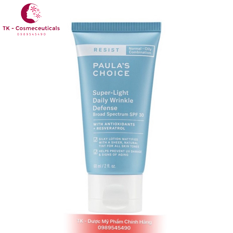 (CHÍNH HÃNG) Kem Chống Nắng Paula's Choice Resist Super - Light Daily Wrinkle Defence Spf 30 - 60ml