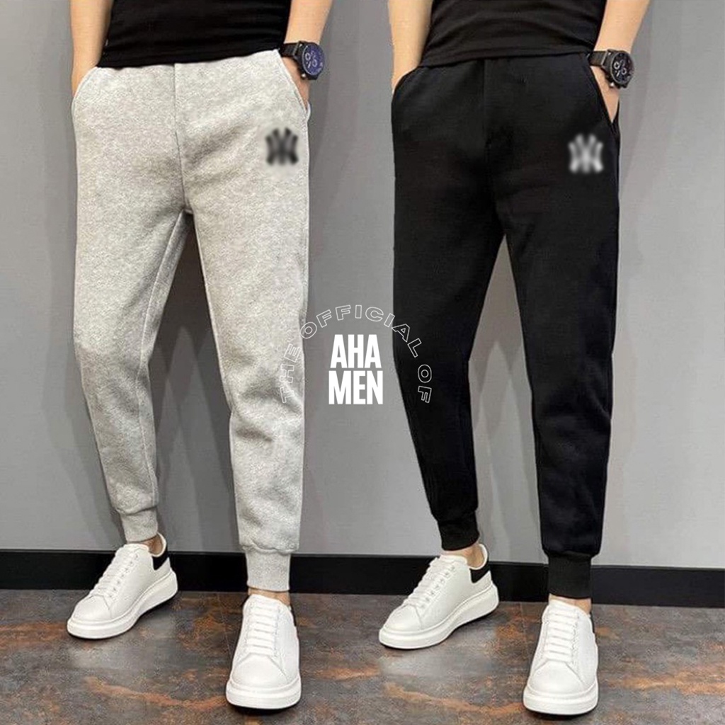 Quần Nỉ Nam Đẹp, Quần Jogger Nam Dáng Hàn Màu Trơn Chất Nỉ Bông AHA MEN AN-02