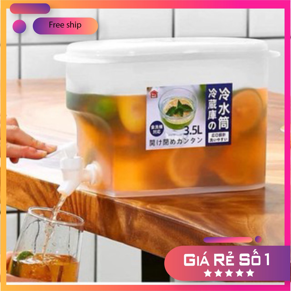Bình Nước 3.5L Có Vòi Để Tủ Lạnh Cao Cấp, Đựng Nước Trà, Nước Trái Cây Tiện Lợi Đa Năng Ngăn Nắp